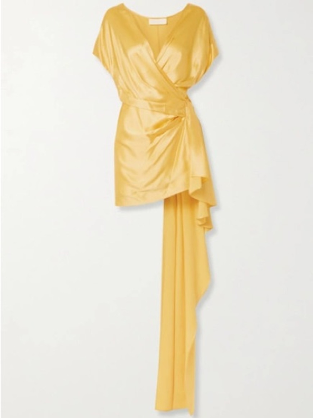 Michelle Mason Draped Wrap-effect Silk-satin Mini Dress